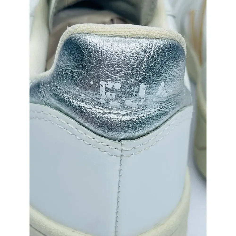 Veja V-10 Men’s Leather Sneakers size EU 42 US 9 extra white platine Retro Sport